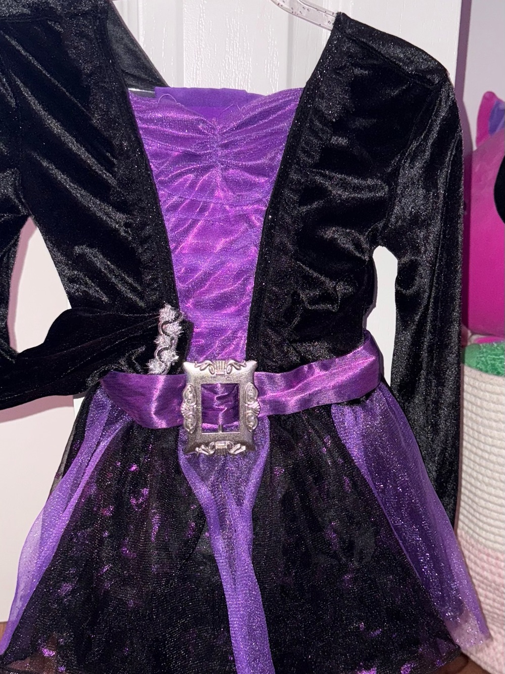 Girls' Purple and Black Witch Costume Dress